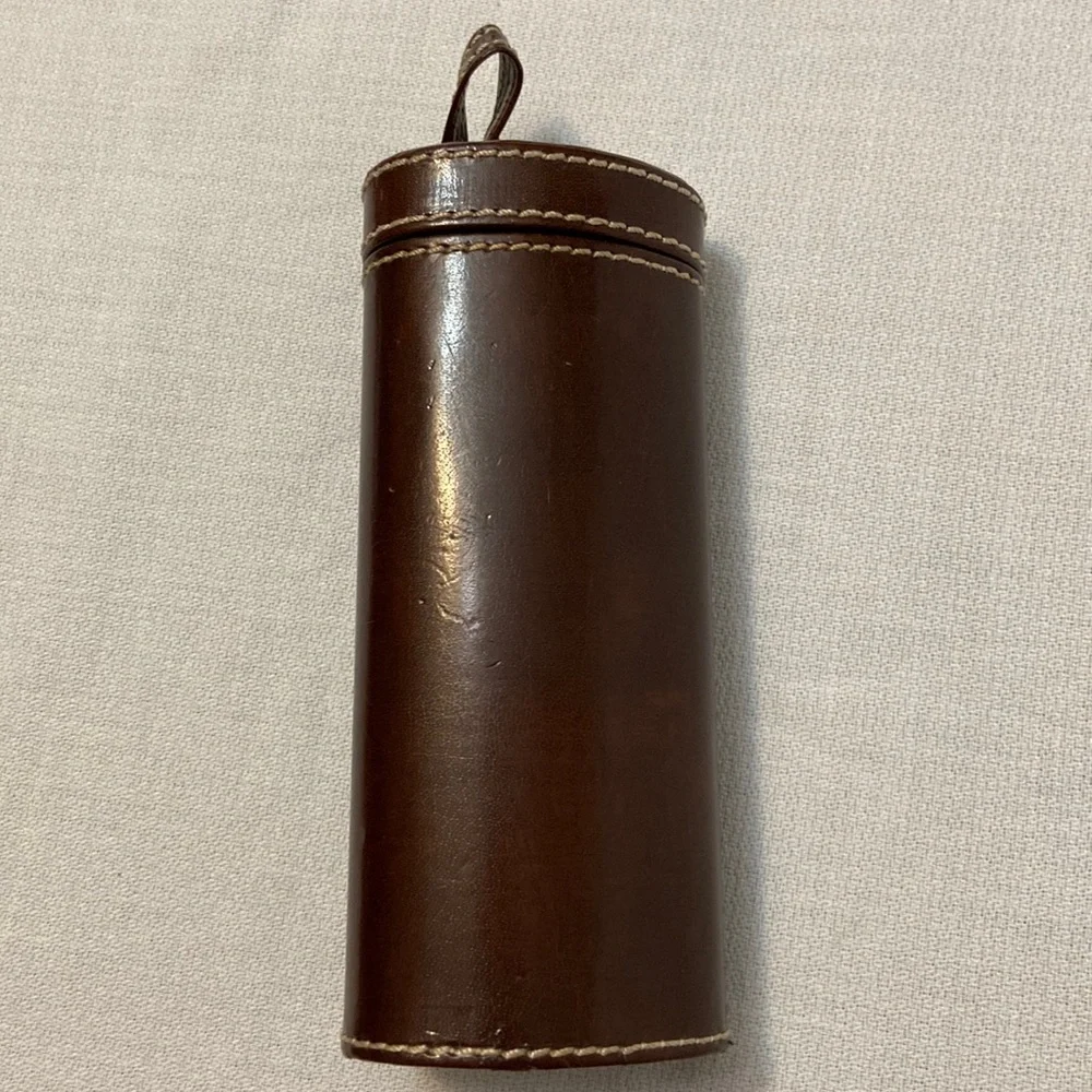 Vintage Eyeglasses Case & Wire Rim Bi-focal Glasses - Flip Top With Mirror -EUC